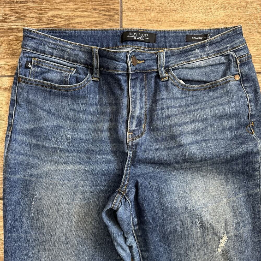 Judy Blue Jeans Size 31 Relaxed Fit Distressed Stretch - Picture 4 of 16
